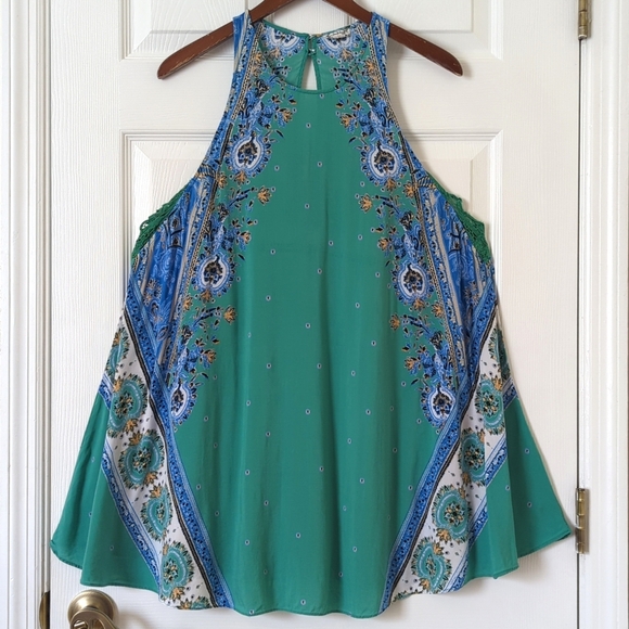 Intimately Free People Darjeeling Boho Sleeveless Mini Slip Shift Dress Green S - Picture 1 of 14